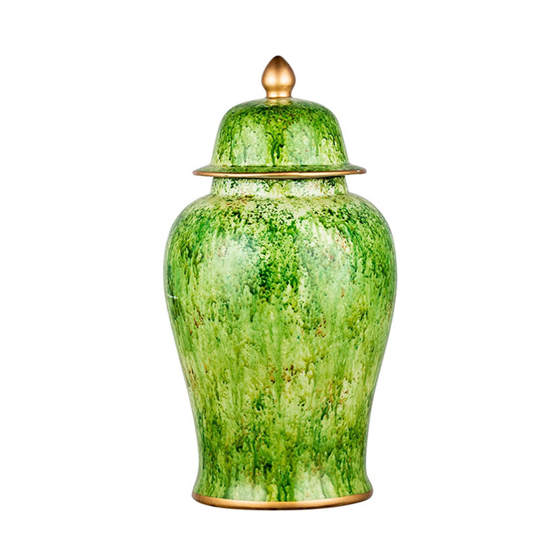 Ваза Vase Gold Edging 24 Зеленый Золотой Ваза Vase Gold Edging 24 Зеленый Золотой в Кирове | Loft Concept
