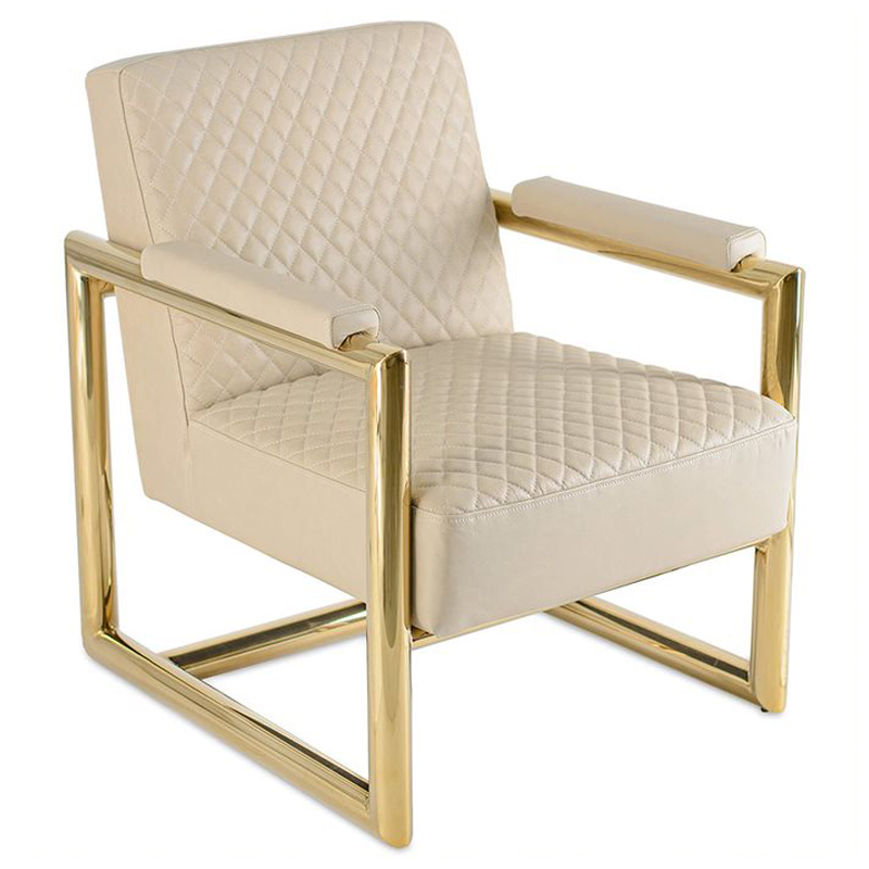 Кресло Gautselin Armchair cappuccino Бежевый Глянцевое золото Кресло Gautselin Armchair cappuccino Бежевый Глянцевое золото в Кирове | Loft Concept