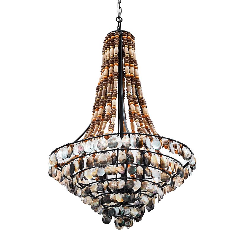 Люстра Murty Nacre Chandelier Черный Бежевый Коричневый Перламутровый Люстра Murty Nacre Chandelier Черный Бежевый Коричневый Перламутровый в Кирове | Loft Concept