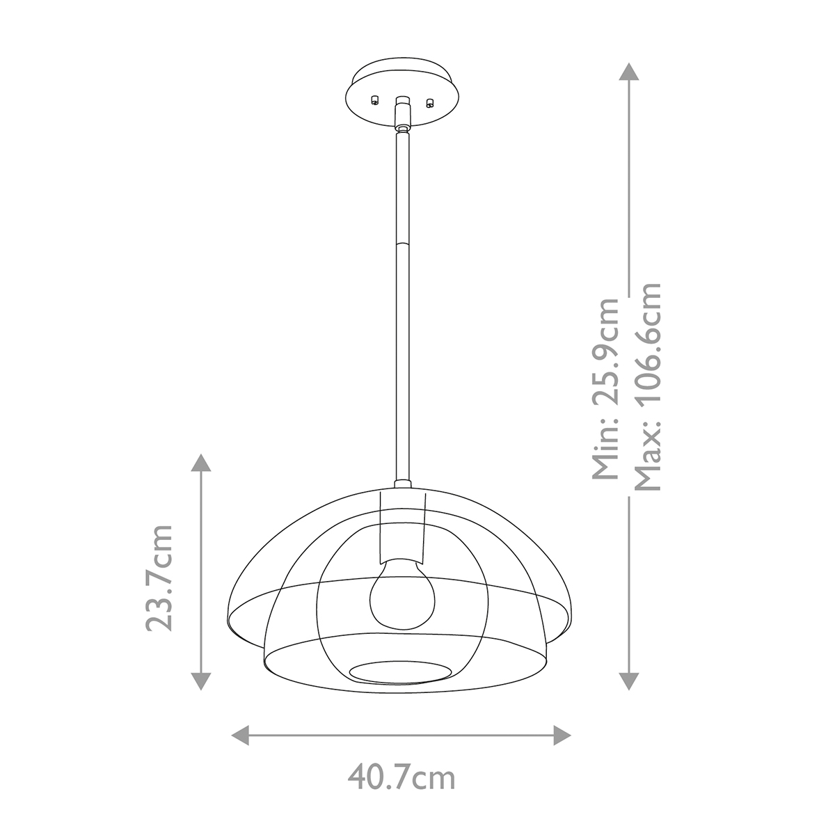 Подвесной светильник с прозрачным двойным стеклянным плафоном в форме купола и внутренней сферой Hinkley в Кирове