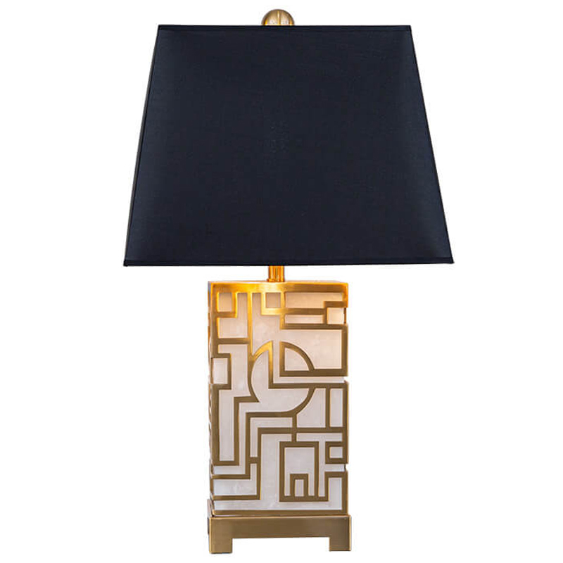 Настольная лампа с абажуром Aniqa Table Lamp Черный Золотой Белый Настольная лампа с абажуром Aniqa Table Lamp Черный Золотой Белый в Кирове | Loft Concept