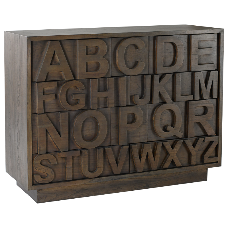 Комод в стиле лофт с английским алфавитом English Alphabet Chest of Drawers Коричневый Комод в стиле лофт с английским алфавитом English Alphabet Chest of Drawers Коричневый в Кирове | Loft Concept