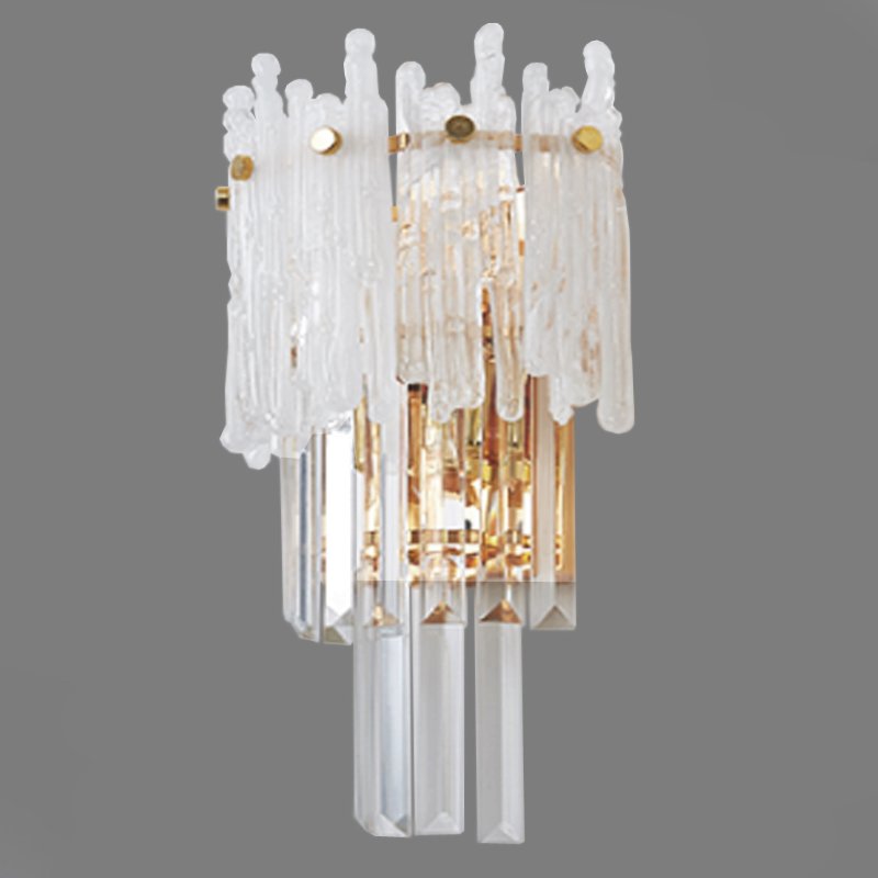 Бра Murano Glass ICE Белый Прозрачное Стекло Золотой в Кирове | Loft Concept 