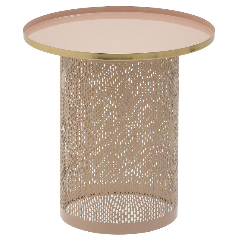 Круглый металлический приставной стол Azure Pink Pastel Metal Table Розовый пастельный Золотой Круглый металлический приставной стол Azure Pink Pastel Metal Table Розовый пастельный Золотой в Кирове | Loft Concept
