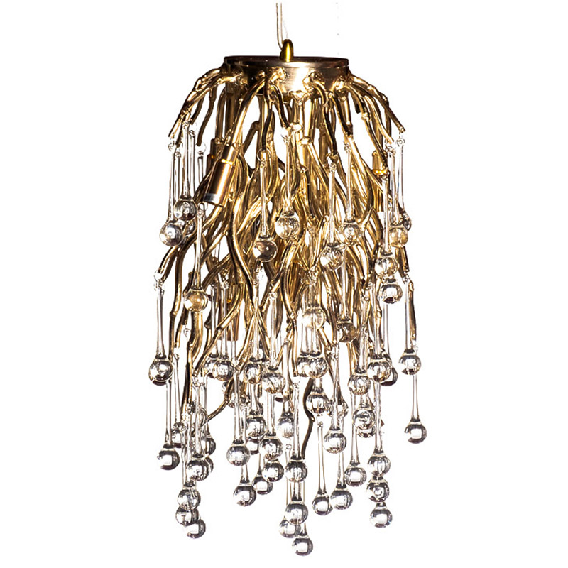 Подвесной светильник Droplet Gold Hanging Lamp Золотой Прозрачный Подвесной светильник Droplet Gold Hanging Lamp Золотой Прозрачный в Кирове | Loft Concept