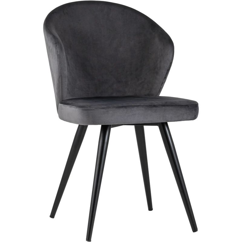 Стул Темно-Серый Бархат Volante Chair Серый Черный Стул Темно-Серый Бархат Volante Chair Серый Черный в Кирове | Loft Concept