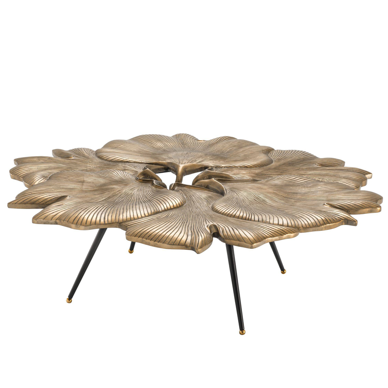 Кофейный стол Eichholtz Coffee Table Ginkgo Латунь Античная полированная Черный Кофейный стол Eichholtz Coffee Table Ginkgo Латунь Античная полированная Черный в Кирове | Loft Concept