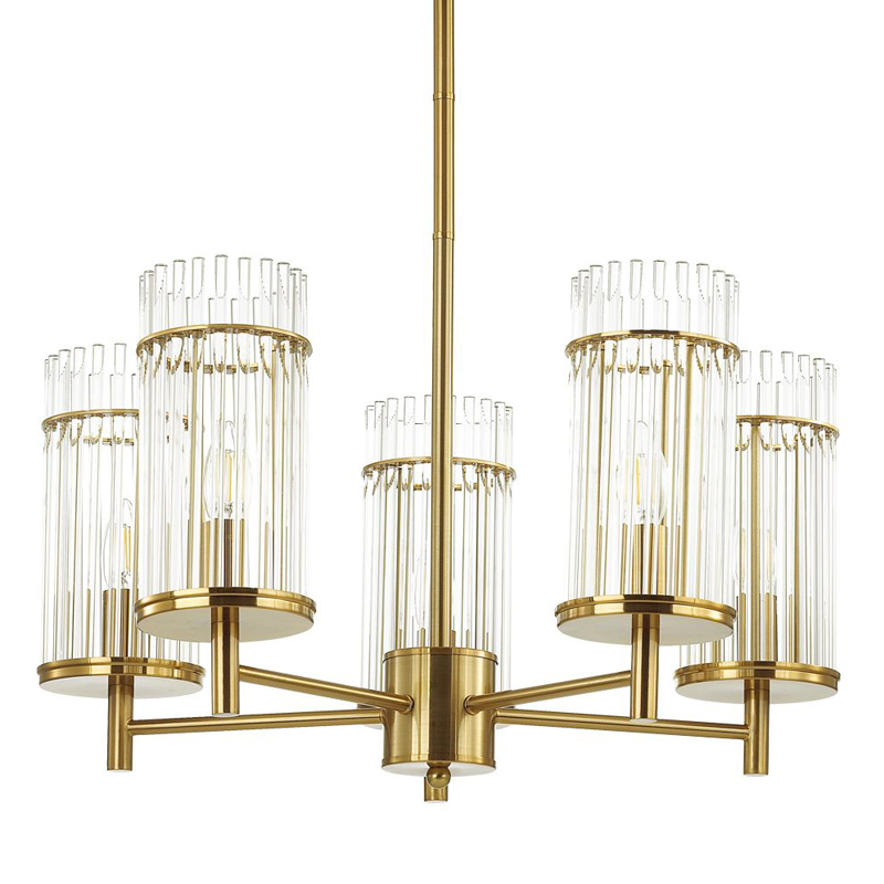 Люстра Wendel Chandelier 5 Глянцевое золото Прозрачный Люстра Wendel Chandelier 5 Глянцевое золото Прозрачный в Кирове | Loft Concept