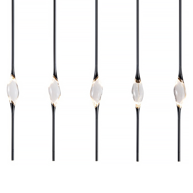 Подвесной светильник 12 Rectangle Chandelier Black Черный Прозрачный Подвесной светильник 12 Rectangle Chandelier Black Черный Прозрачный в Кирове | Loft Concept