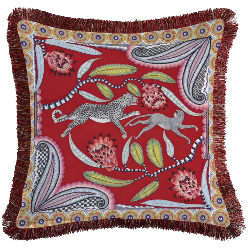 Декоративная подушка Jungle Red 169 Красный Мульти Декоративная подушка Jungle Red 169 Красный Мульти в Кирове | Loft Concept