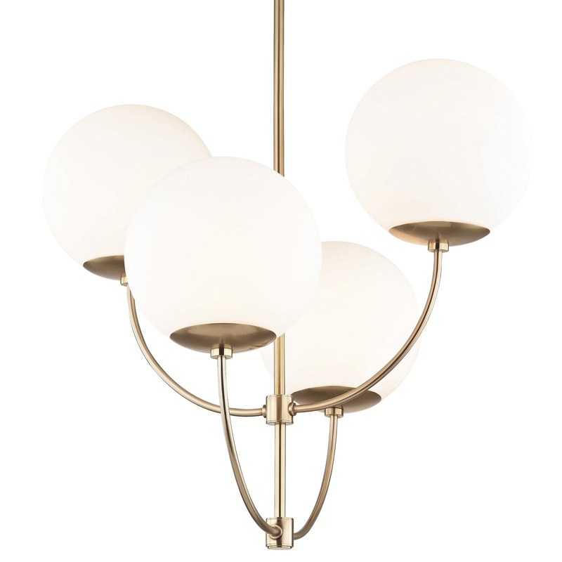 Люстра Breasal White Matte Balls Chandelier Brass Латунь Белое матовое стекло Люстра Breasal White Matte Balls Chandelier Brass Латунь Белое матовое стекло в Кирове | Loft Concept