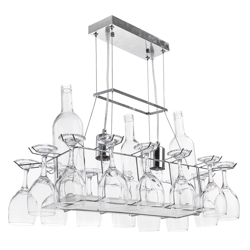 Люстра Bottles and Glasses Chandelier Прозрачный Хром Люстра Bottles and Glasses Chandelier Прозрачный Хром в Кирове | Loft Concept