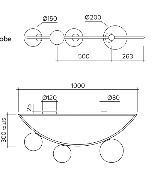 Потолочный светильник Atelier Areti Girlande Ceiling Crescent 3 в Кирове