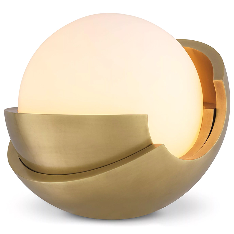 Настольная лампа Eichholtz Table Lamp Cabo Белое матовое стекло Латунь Настольная лампа Eichholtz Table Lamp Cabo Белое матовое стекло Латунь в Кирове | Loft Concept