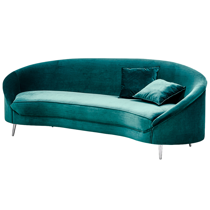 Диван Paulet Sofa Изумрудный велюр Бирюзовый Хром Диван Paulet Sofa Изумрудный велюр Бирюзовый Хром в Кирове | Loft Concept
