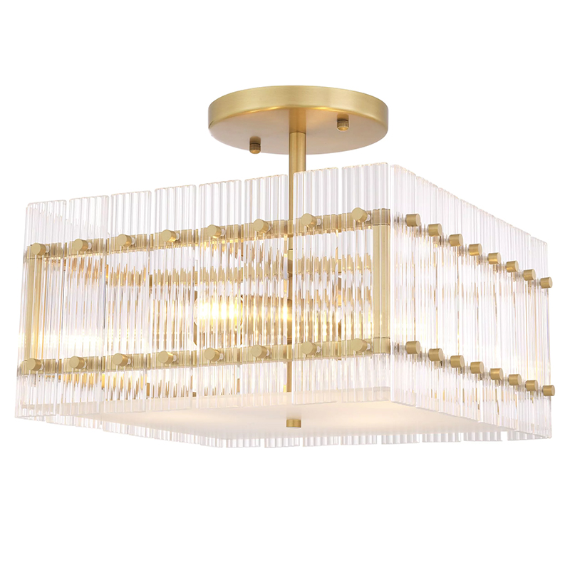 Потолочный светильник Eichholtz Ceiling Lamp Ruby Square Прозрачное Стекло Латунь в Кирове | Loft Concept 