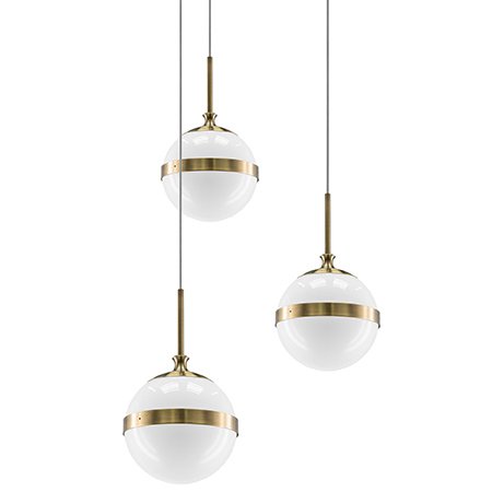 Подвесной светильник Peggy Single Pendant Light 3 Gold Белый Бронза Подвесной светильник Peggy Single Pendant Light 3 Gold Белый Бронза в Кирове | Loft Concept