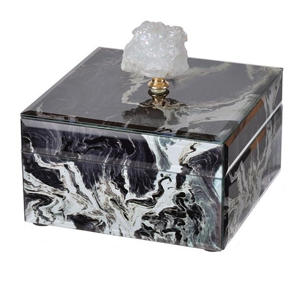 Шкатулка Gray Marble горный хрусталь S Серый Шкатулка Gray Marble горный хрусталь S Серый в Кирове | Loft Concept