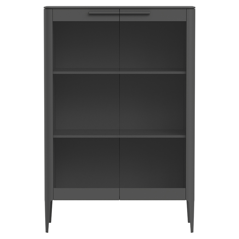 Витрина темно-серая с 2-мя стеклянными дверцами и 3-мя полками Type  Серый в Кирове | Loft Concept 