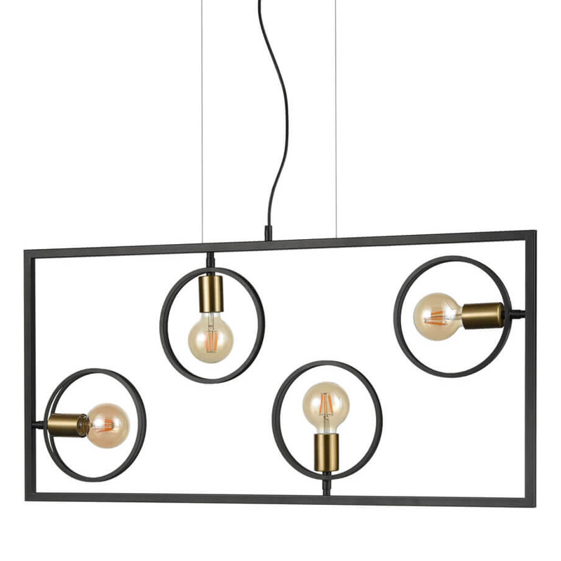 Люстра Loft Rings Ligh 4 Черный Золотой Люстра Loft Rings Ligh 4 Черный Золотой в Кирове | Loft Concept