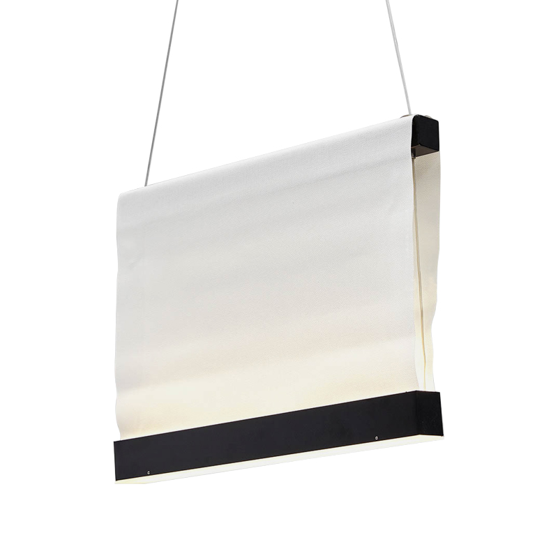 Дизайнерский подвесной светильник из текстиля CANVAS HANGING LAMP 30 Белый Черный Дизайнерский подвесной светильник из текстиля CANVAS HANGING LAMP 30 Белый Черный в Кирове | Loft Concept