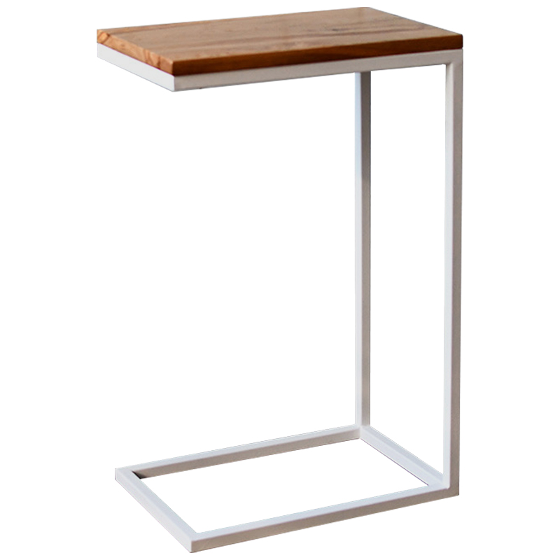 Приставной стол Hanson White Industrial Metal Rust Side Table Светлый дуб Белый Приставной стол Hanson White Industrial Metal Rust Side Table Светлый дуб Белый в Кирове | Loft Concept
