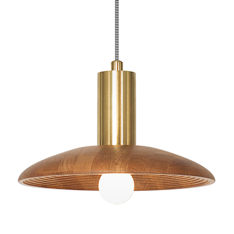 Подвесной светильник WOOD Hanging Lamp Коричневый Древесина Латунь Подвесной светильник WOOD Hanging Lamp Коричневый Древесина Латунь в Кирове | Loft Concept