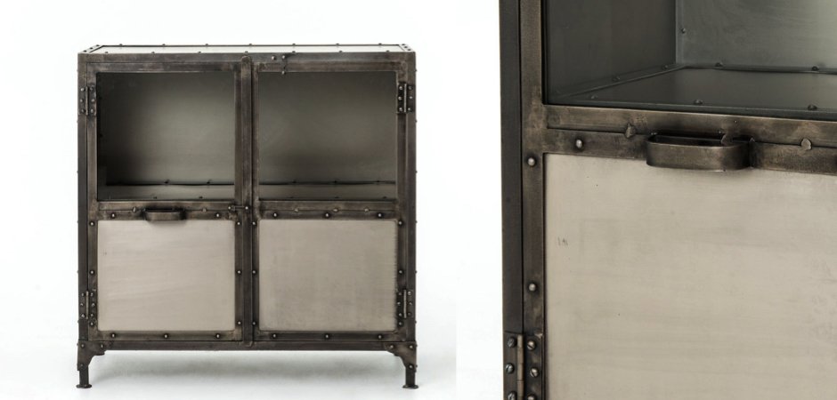 Комод металлический Industrial Steampunk Nickel 2 Door Cabinet Комод металлический Industrial Steampunk Nickel 2 Door Cabinet - Loft-Concept в Кирове
