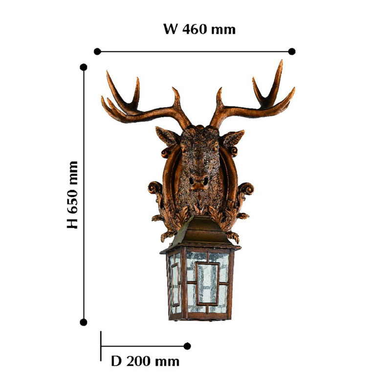 Коричневый уличный светильник с головой лося ANIMAL LANTERN Коричневый уличный светильник с головой лося ANIMAL LANTERN в Кирове