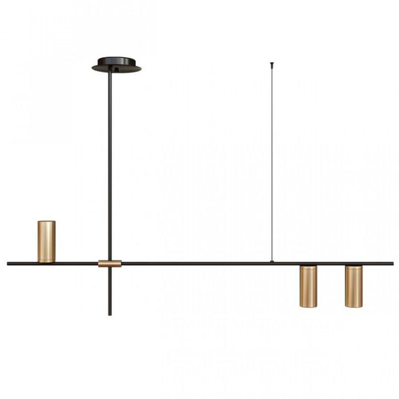 Подвесной светильник TRIBES LINEAR PENDANT 3 плафона Золотой Черный Подвесной светильник TRIBES LINEAR PENDANT 3 плафона Золотой Черный в Кирове | Loft Concept