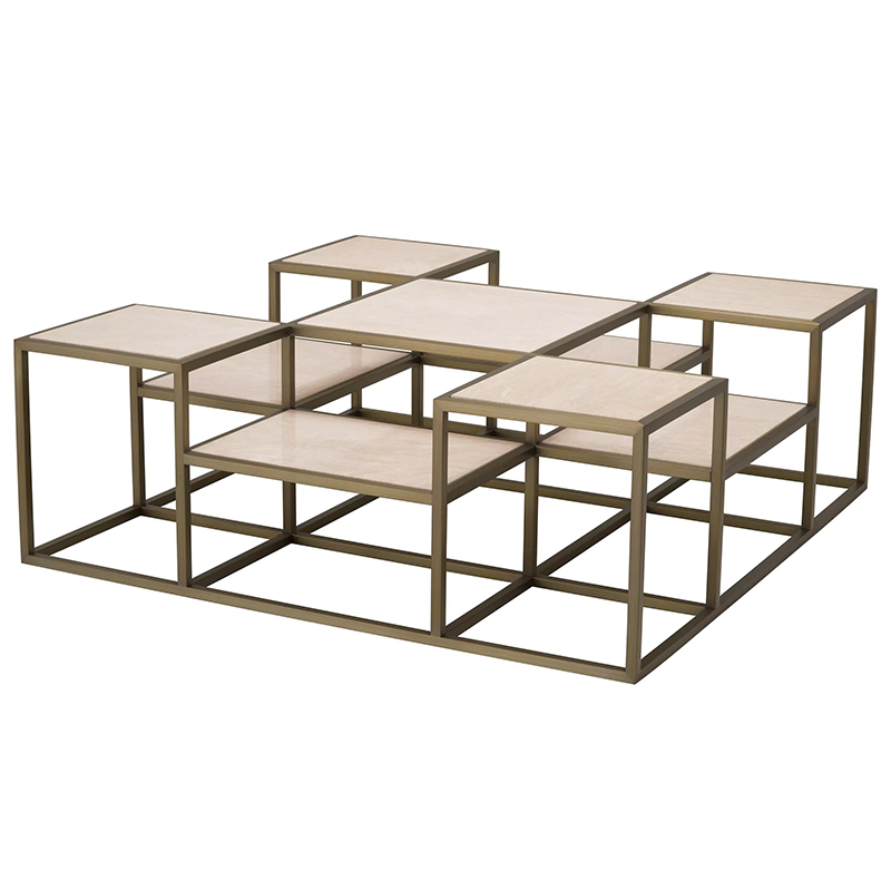 Кофейный стол Eichholtz Coffee Table Smythson Песочный Латунь Кофейный стол Eichholtz Coffee Table Smythson Песочный Латунь в Кирове | Loft Concept