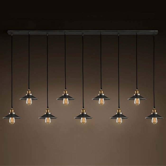Потолочный светильник Loft Cone Pendant Line 9 Черный матовый Потолочный светильник Loft Cone Pendant Line 9 Черный матовый в Кирове | Loft Concept