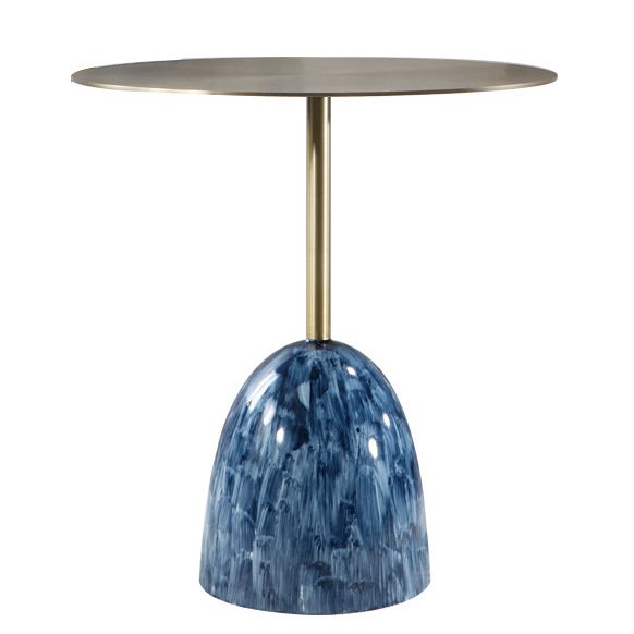 Приставной стол Blue Stains Table Латунь Синий Приставной стол Blue Stains Table Латунь Синий в Кирове | Loft Concept