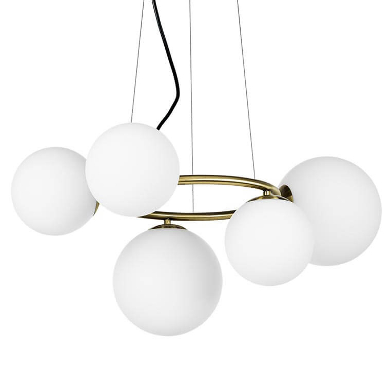 Люстра Bubbles on Ring Chandelier Белый Латунь Люстра Bubbles on Ring Chandelier Белый Латунь в Кирове | Loft Concept