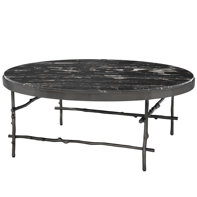 Кофейный стол Eichholtz Coffee Table Tomasso round Черный Мрамор Nero Темная бронза Кофейный стол Eichholtz Coffee Table Tomasso round Черный Мрамор Nero Темная бронза в Кирове | Loft Concept