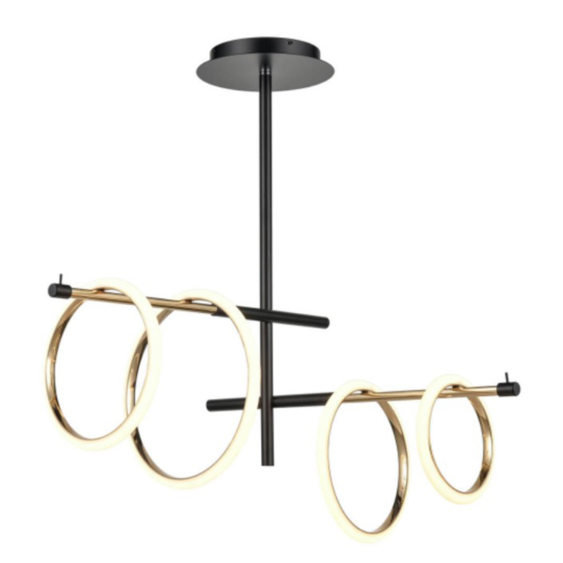 Люстра Jessenia Rings Chandelier 4 Черный Золотой Люстра Jessenia Rings Chandelier 4 Черный Золотой в Кирове | Loft Concept