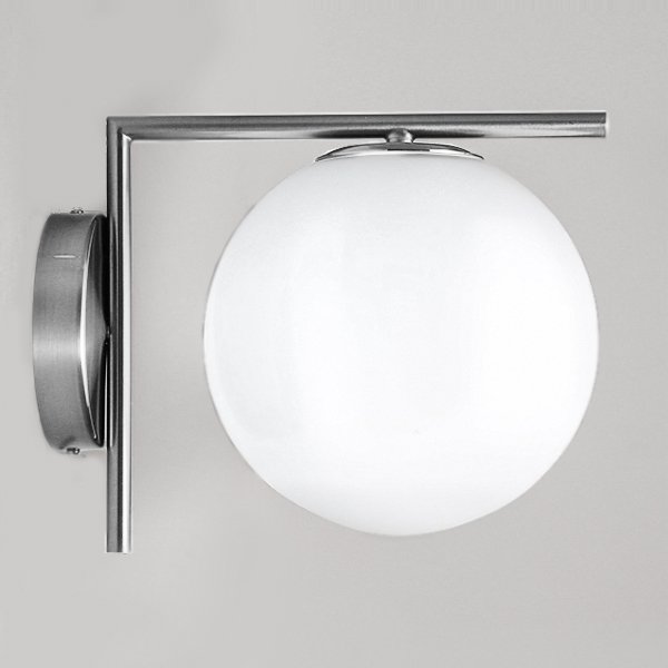 Бра IC Lighting Flos white ball IC C/W Chrome Белый Хром Бра IC Lighting Flos white ball IC C/W Chrome Белый Хром в Кирове | Loft Concept