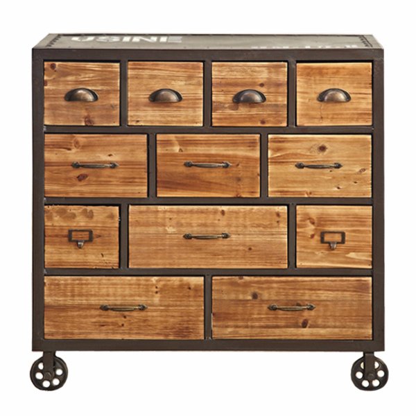 Комод на колесах Rolling Loft Industrial 12 Box Дуб темный Комод на колесах Rolling Loft Industrial 12 Box Дуб темный в Кирове | Loft Concept