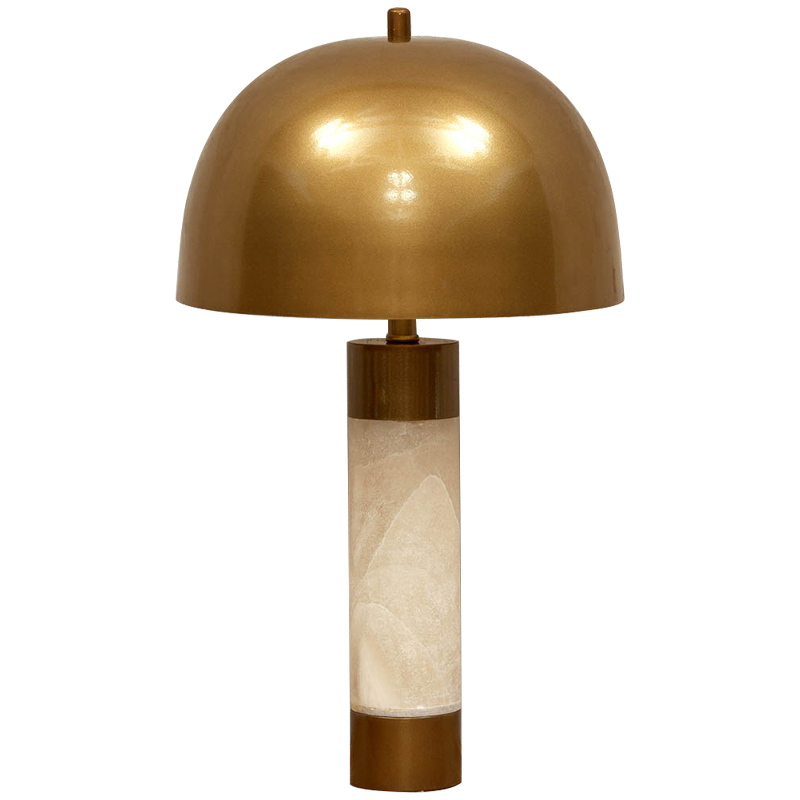 Настольная лампа с металлическим абажуром Gabriela Brass Table Lamp Латунь Бежевый в Кирове | Loft Concept 