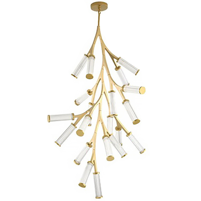 Люстра Cylinder Branches Chandelier Gold Vertical 20 Золотой Прозрачный Люстра Cylinder Branches Chandelier Gold Vertical 20 Золотой Прозрачный в Кирове | Loft Concept