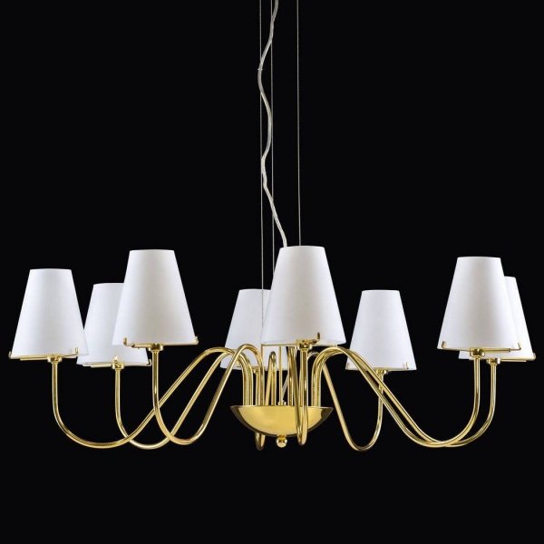 Люстра Imperial Chandelier 8 Глянцевое золото Белый Люстра Imperial Chandelier 8 Глянцевое золото Белый в Кирове | Loft Concept
