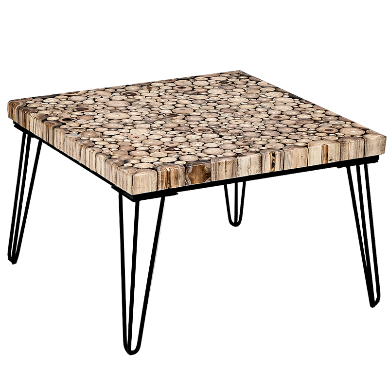 Кофейный стол Tree Cuts square coffee table Коричневый Черный Кофейный стол Tree Cuts square coffee table Коричневый Черный в Кирове | Loft Concept