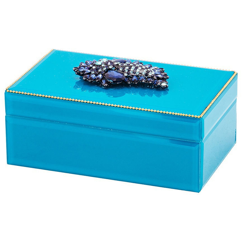 Шкатулка Talia Box turquoise Бирюзовый Синий Шкатулка Talia Box turquoise Бирюзовый Синий в Кирове | Loft Concept