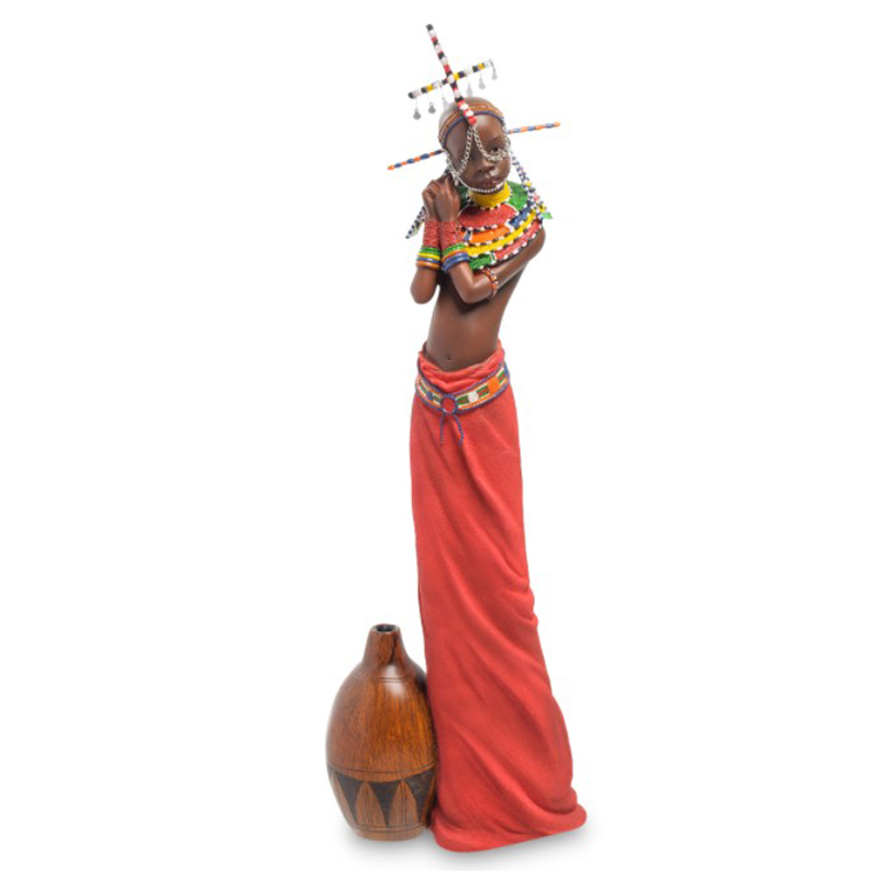 Статуэтка Tribe girl Masai Коричневый Мульти Статуэтка Tribe girl Masai Коричневый Мульти в Кирове | Loft Concept