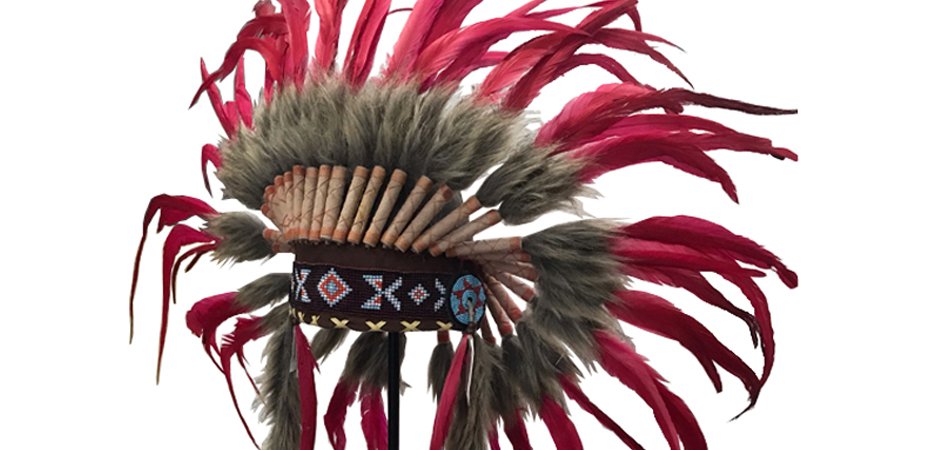 War bonnet Индейский венец из перьев красный War bonnet Индейский венец из перьев красный - Loft-Concept в Кирове