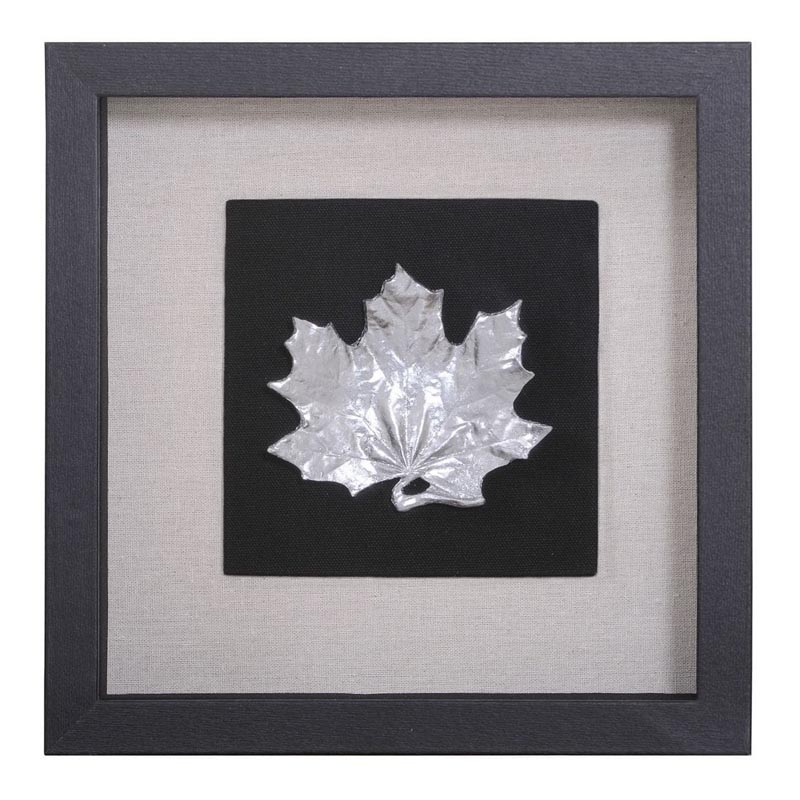 Панно Cassian Maple Leaf Черный Серебряный Панно Cassian Maple Leaf Черный Серебряный в Кирове | Loft Concept