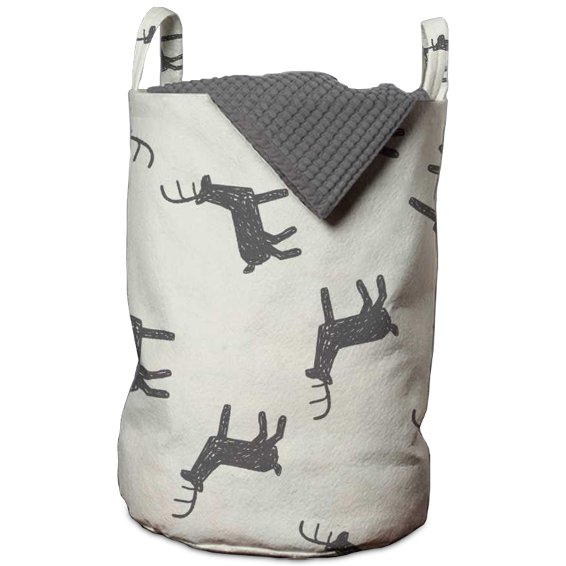 Корзина Deer Pattern Basket Белый Серый Корзина Deer Pattern Basket Белый Серый в Кирове | Loft Concept