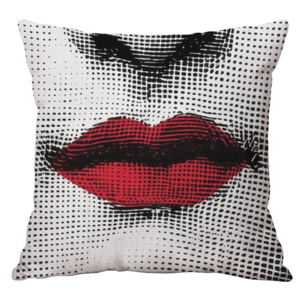 Декоративная подушка Fornasetti lips red Красный (Red) Декоративная подушка Fornasetti lips red Красный (Red) в Кирове | Loft Concept