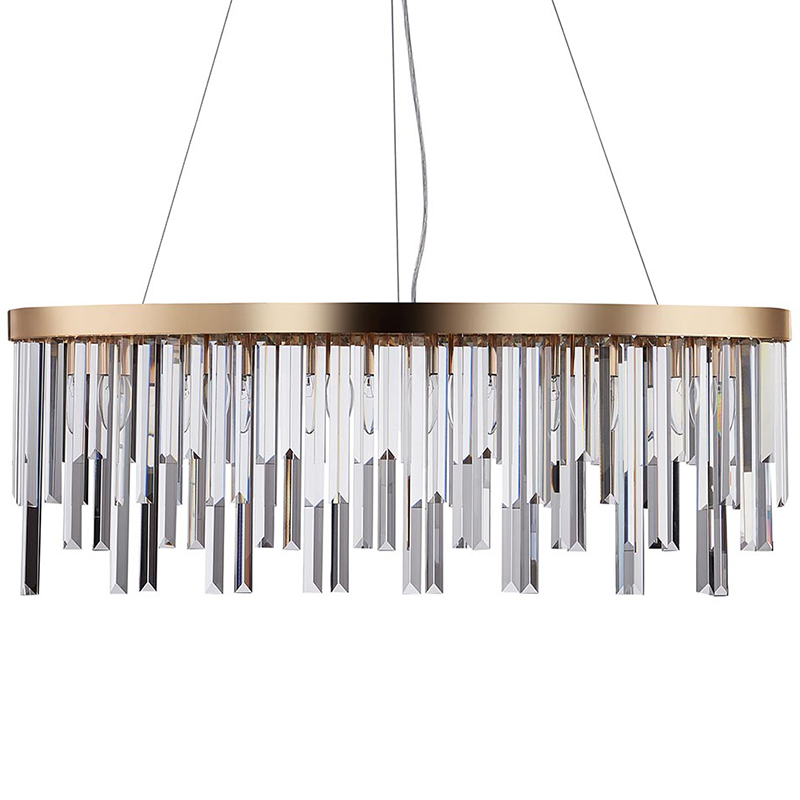 Люстра Bennett Oval Chandelier gold 90 Золотой Прозрачный Люстра Bennett Oval Chandelier gold 90 Золотой Прозрачный в Кирове | Loft Concept