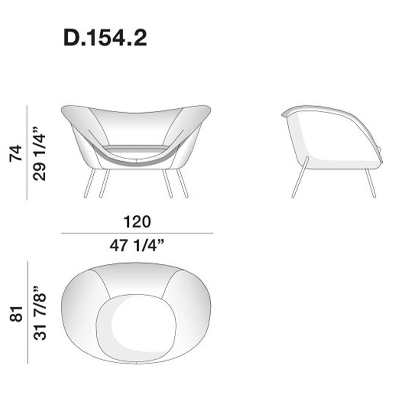 Дизайнерское кресло Gio Ponti D.154.2 Armchair Дизайнерское кресло Gio Ponti D.154.2 Armchair в Кирове